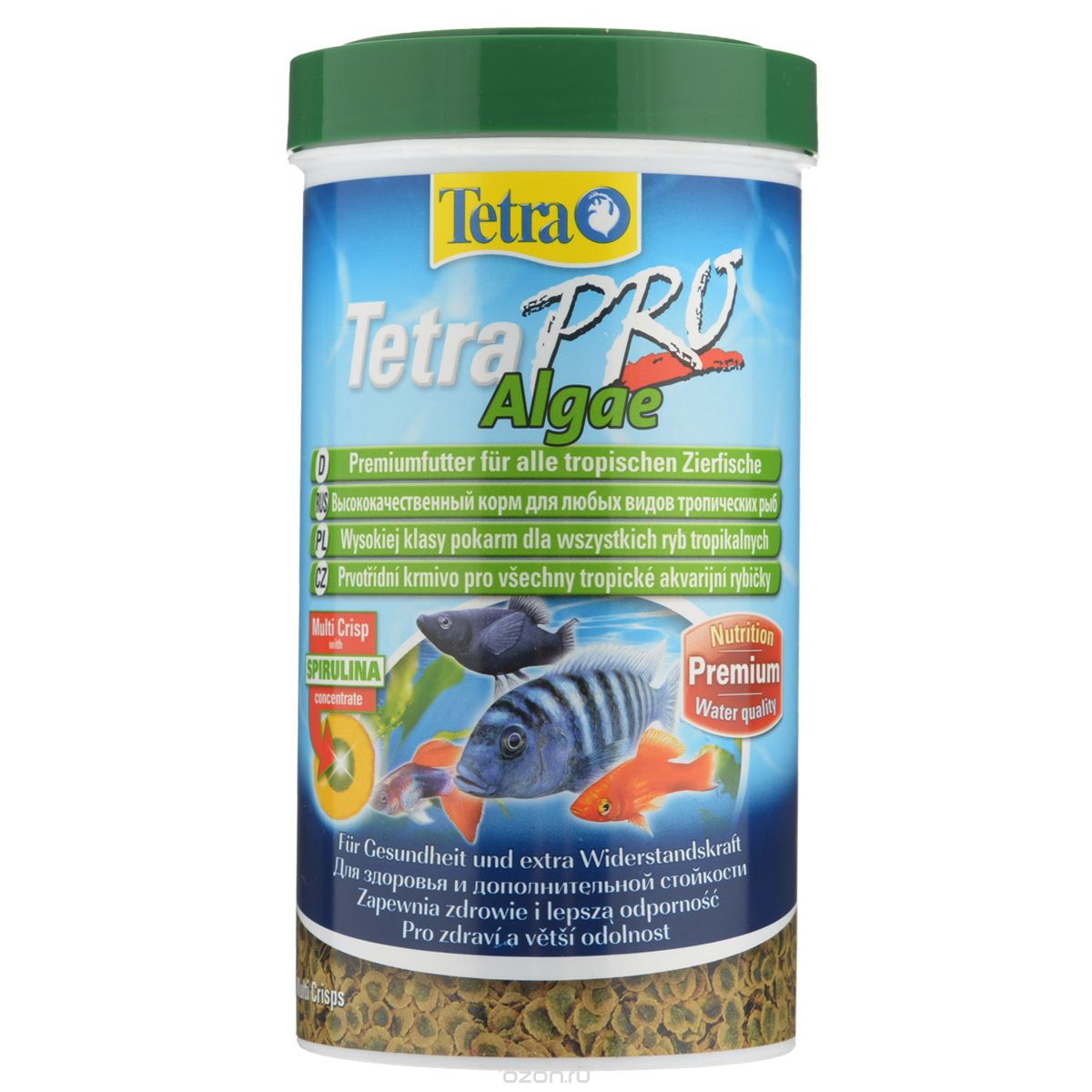 Корм для всех видов рыб со спирулиной Tetra Pro Algae  500 ml чипсы