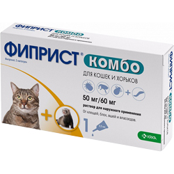 Капли от эктопаразитов для кошек и хорьков «Фиприст Комбо»