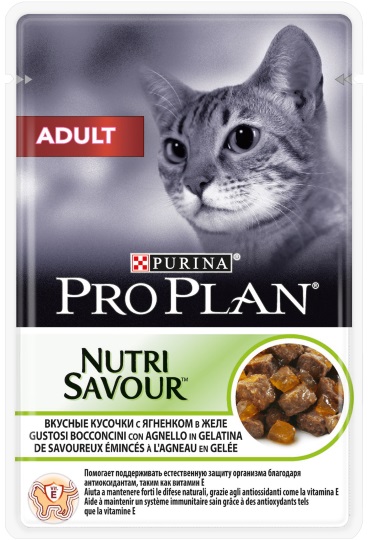 Purina Pro Plan кусочки в желе для взрослых кошек с ягненком