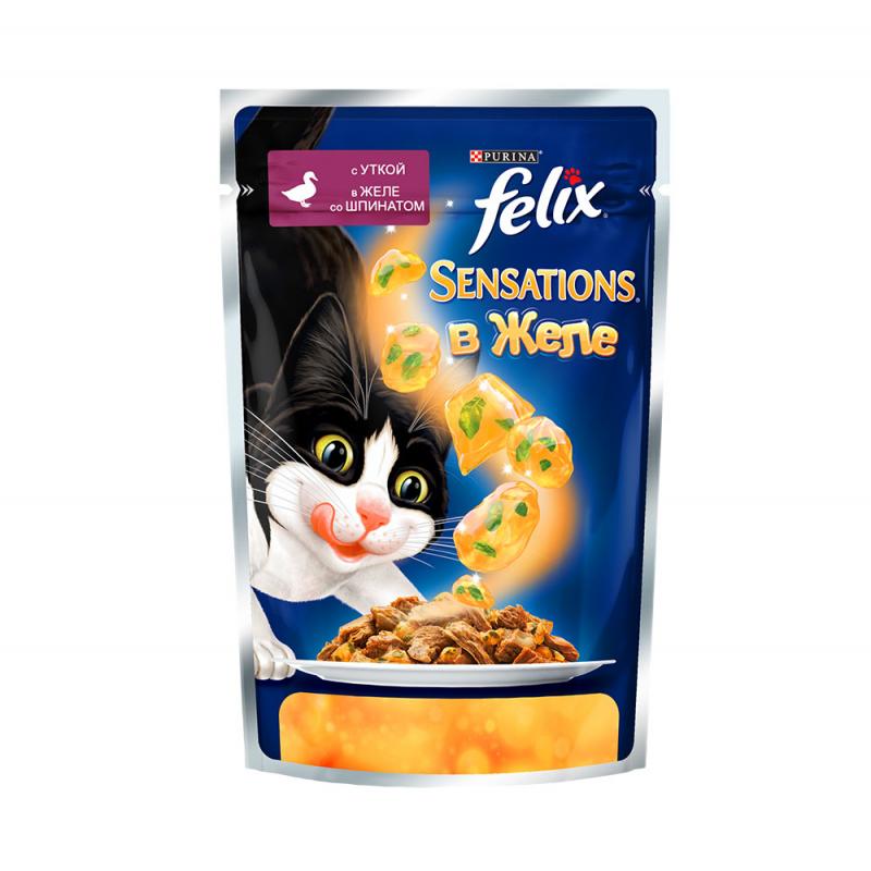 Sensations кусочки в желе для кошек с уткой и шпинатом