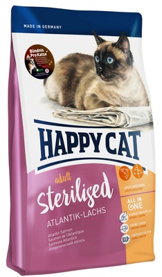 Happy cat для кастрированных котов и кошек, с атлантическим лососем, Supreme Sterilised Atlantik-Lachs