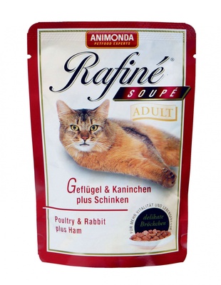 Паучи для кошек с птицей, кроликом и ветчиной
