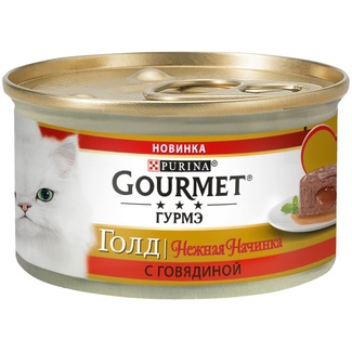 Консервы для кошек Gourmet Gold нежная начинка с говядиной