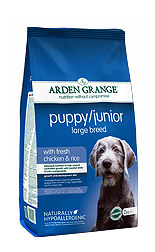 Корм Arden Grange для щенков и молодых собак крупных пород с курицей, Puppy/Junior Large Breed