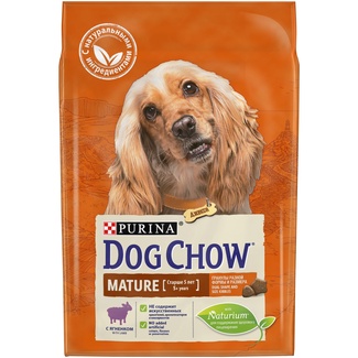 Корм Dog Chow для взрослых собак старше 5 лет, с ягненком, Mature