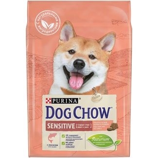 Корм Dog Chow для взрослых собак с чувствительным пищеварением, с лососем, Sensitive