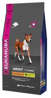 Корм Eukanuba для взрослых собак средних пород с курицей, Adult Medium breed