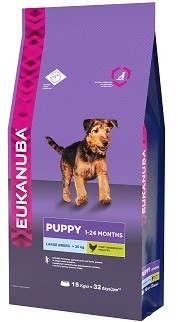 Корм Eukanuba для щенков крупных пород с курицей, Puppy&Junior Large breed