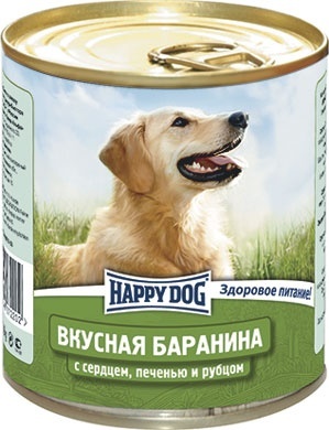 Консервы для собак с бараниной, сердцем, печенью и рубцом