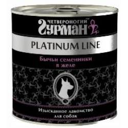 Четвероногий гурман platinum line бычьи семеняки в желе