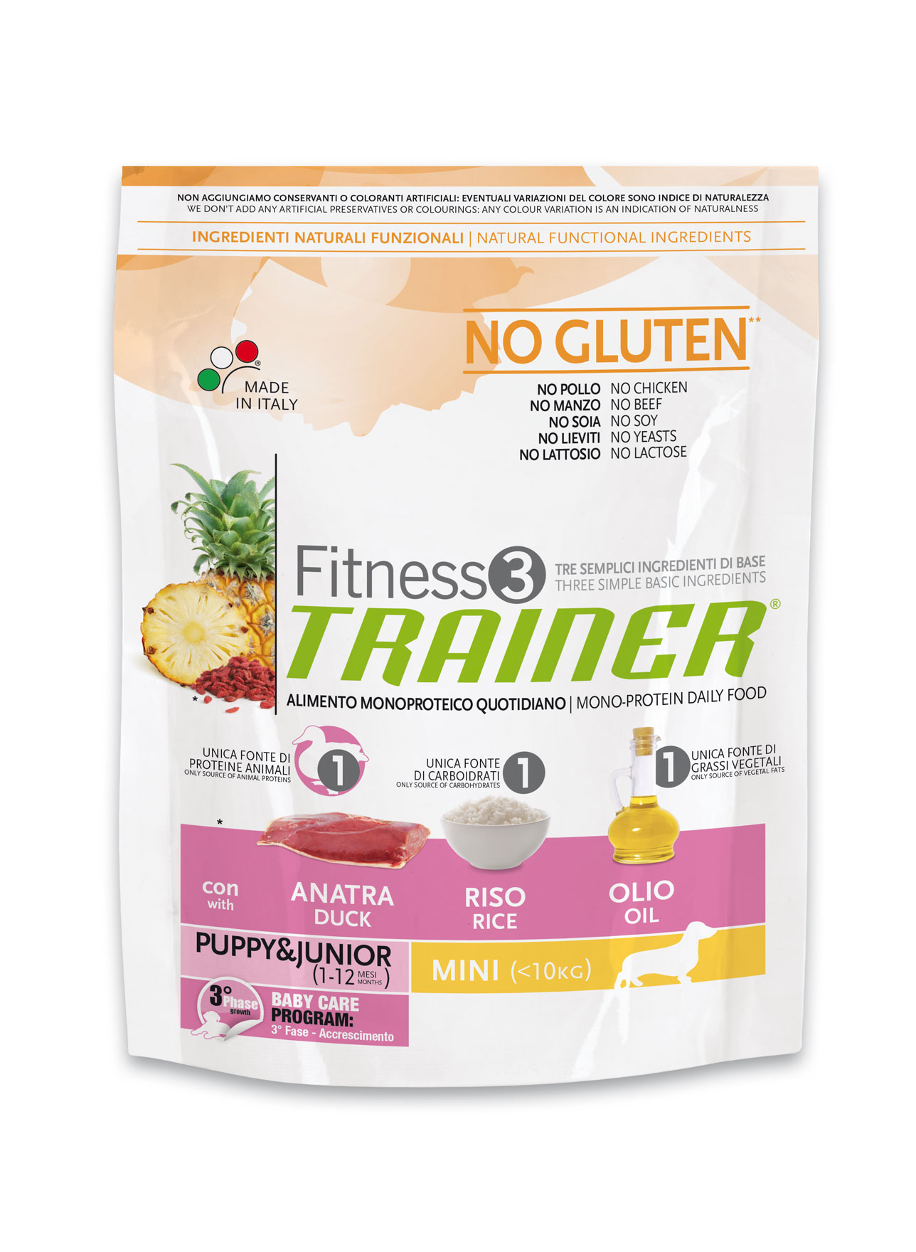 Trainer Fitness 3 mini puppy&junior duck and rice для щенков мелких пород с уткой и рисом