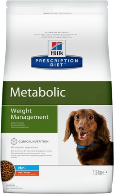 Hill's Prescription Diet metabolic Mini сухой диетический, для собак мелких пород, способствует снижению и контролю веса, с курицей
