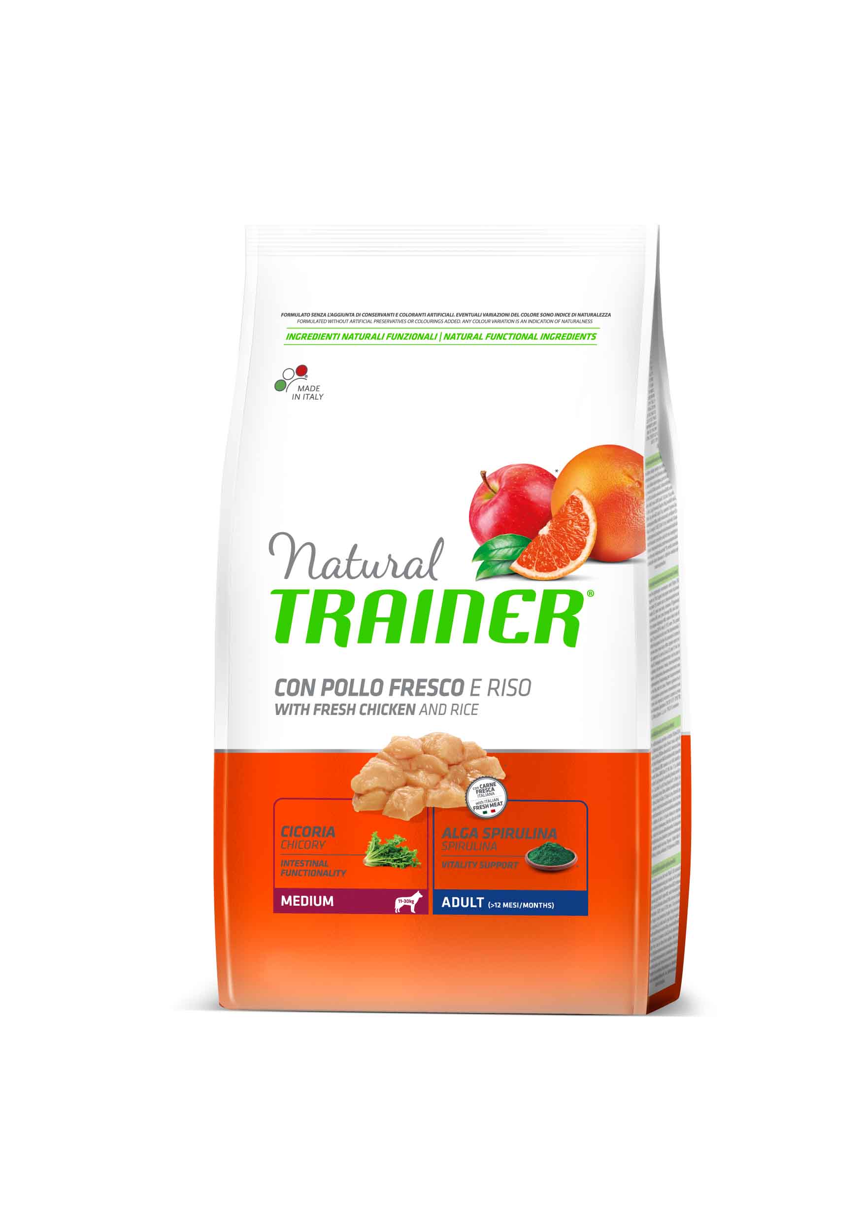 Trainer Natural MEDIUM для собак средних пород курица, рис