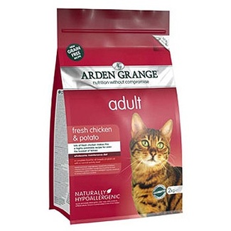 Корм Arden Grange беззерновой для взрослых кошек, с курицей и картофелем