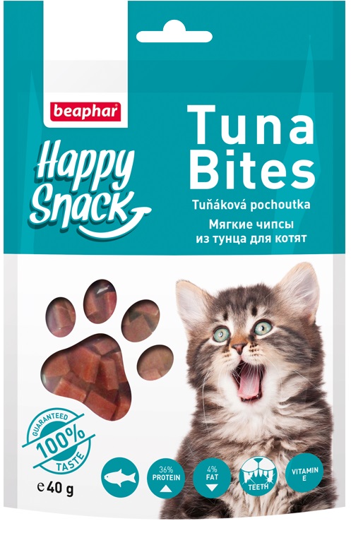 Beaphar Mягкие чипсы из тунца Happy Snack для котят