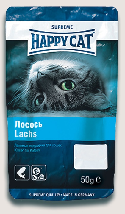 Happy cat подушечки лосось для кошек