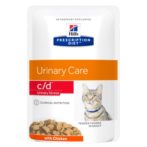 Hill's Prescription Diet c/d Urinary Stress влажный диетический корм для кошек для поддержания здоровья мочевыводящих путей и при стрессе с курицей