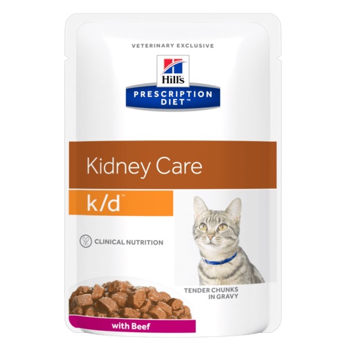 Hill's Prescription Diet k/d Kidney Care влажный диетический корм для кошек для поддержания здоровья почек с говядиной
