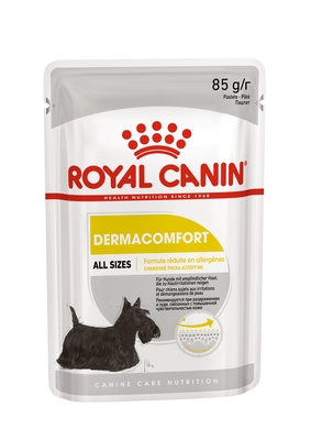 Royal Canin паштет для собак с чувствительной кожей, склонной к раздражению и зуду, Dermacomfort Pouch Loaf