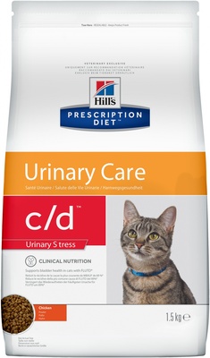 Корм Hill's Prescription Diet c/d Multicare Urinary Stress сухой диетический, для кошек при профилактике цистита и мочекаменной болезни (МКБ), в том числе вызванной стрессом, с курицей