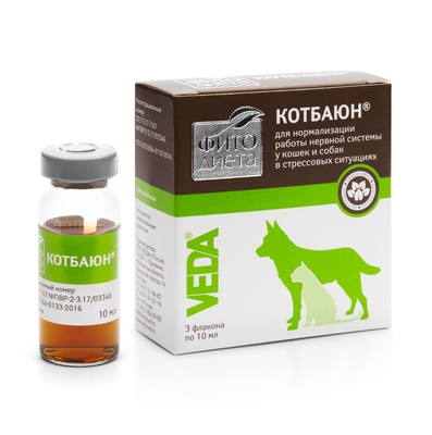 Веда фитодиета Кот Баюн для коррекции поведения собак и кошек (настой), 3 фл. по 10 мл.