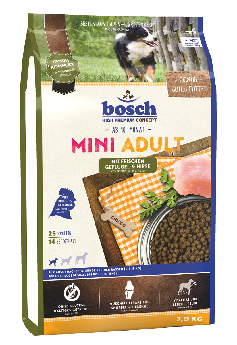Bosch Adult MINI корм для собак мелких пород птица/просо