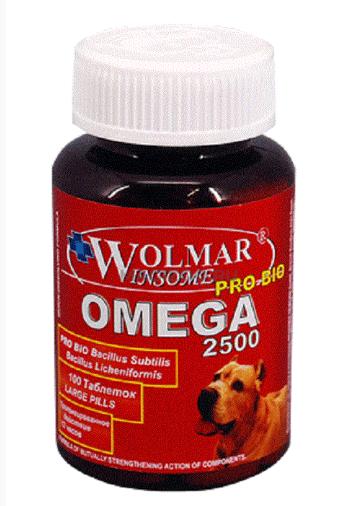 WOLMAR Pro Bio OMEGA 2500 синергический комплекс д/собак крупных пород 100 табл