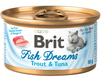 Brit консервы с форелью и тунцом для кошек, Fish Dreams Trout & Tuna