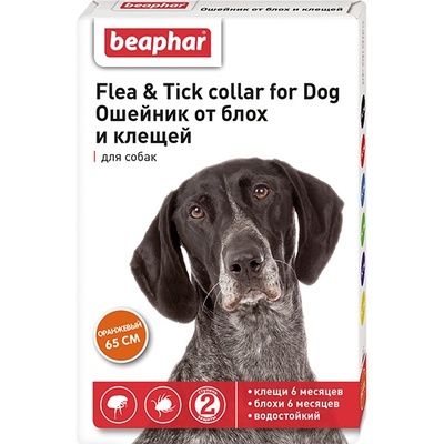 Beaphar ошейник от блох и клещей для собак, оранжевый, 65 см, Flea & Tick Collar