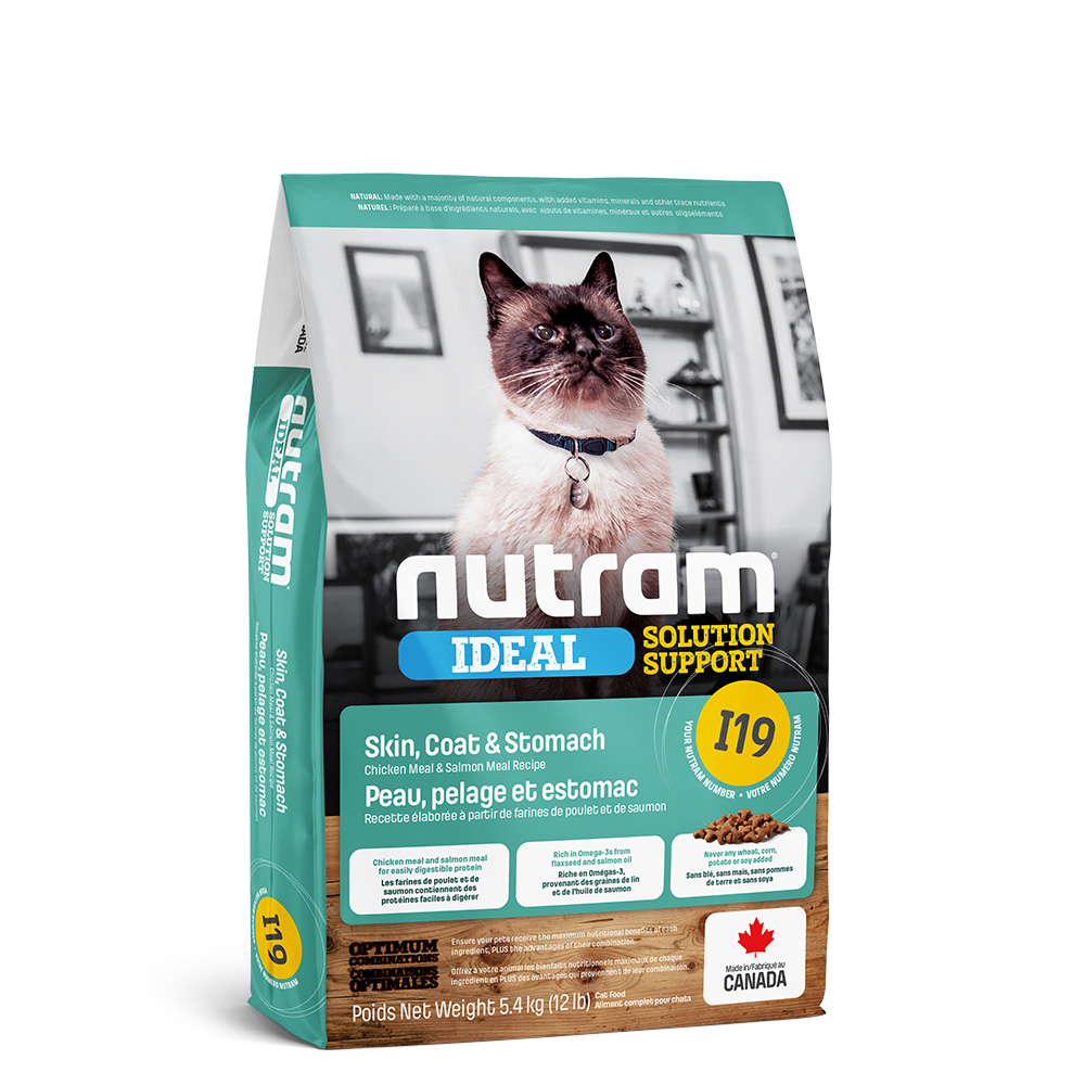 Корм Nutram Sensitive Stomach корм для кошек здоровая кожа, шерсть, желудок