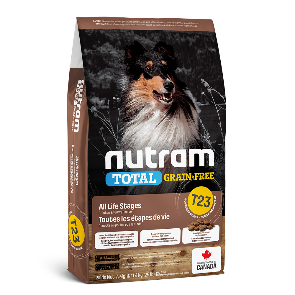 Nutram T23 TOTAL  без зерна и картофеля для собак индейка с уткой