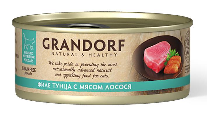 Влажный корм для кошек Grandorf Филе тунца с мясом лосося