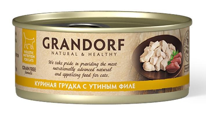 Влажный корм для кошек Grandorf Куриная грудка с утиным филе