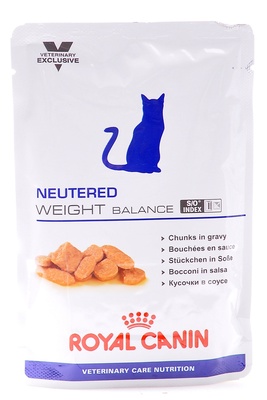 Royal Canin (вет. консервы) паучи для кастрированных котов и кошек с избыточным весом (1-7 лет), Neutered Weight Balance
