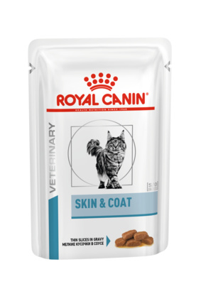 Royal Canin (вет. консервы) паучи для кошек при дерматозах (1-7 лет), Skin & Coat