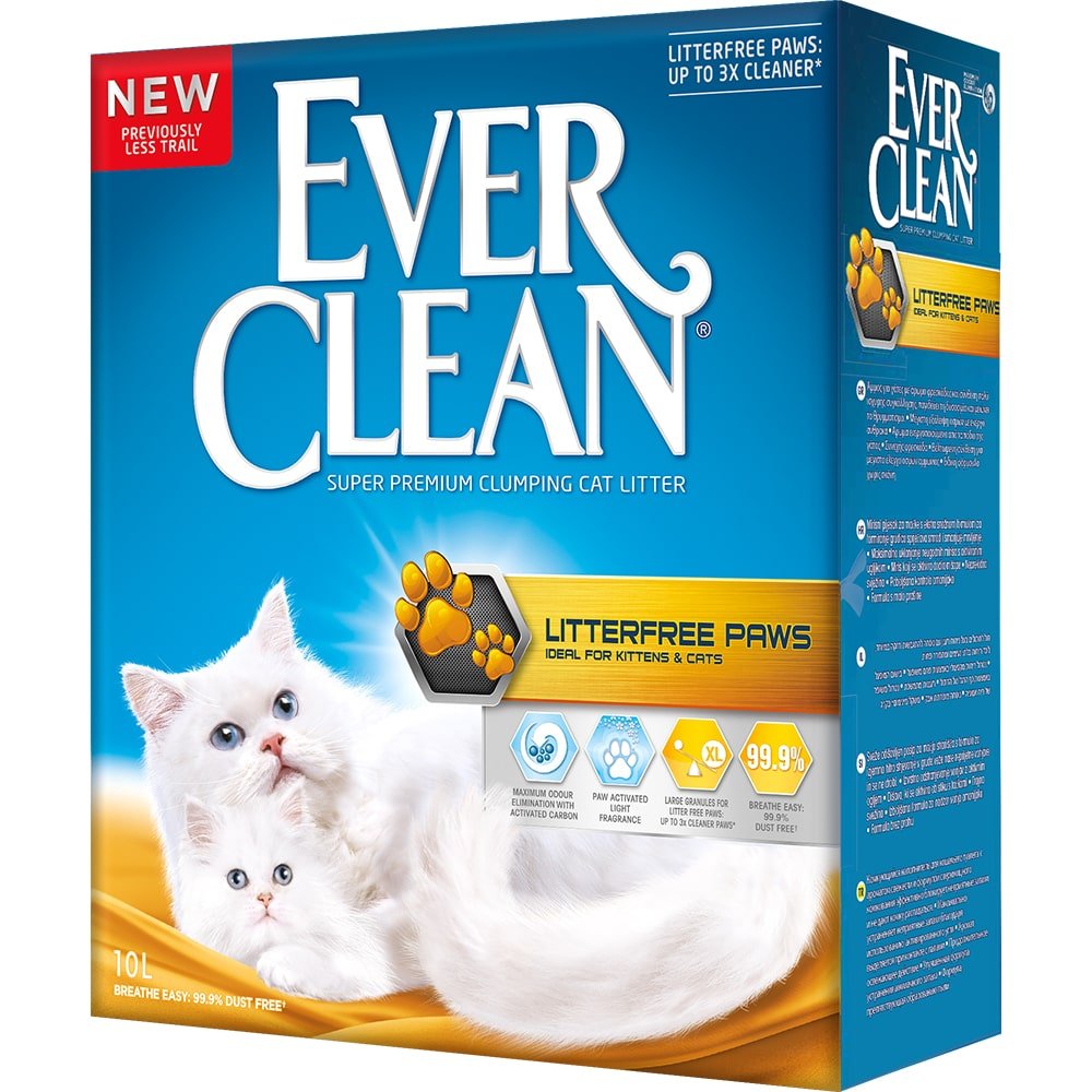 Ever Clean комкующийся наполнитель для длинношерстных кошек, Litter Free Paws