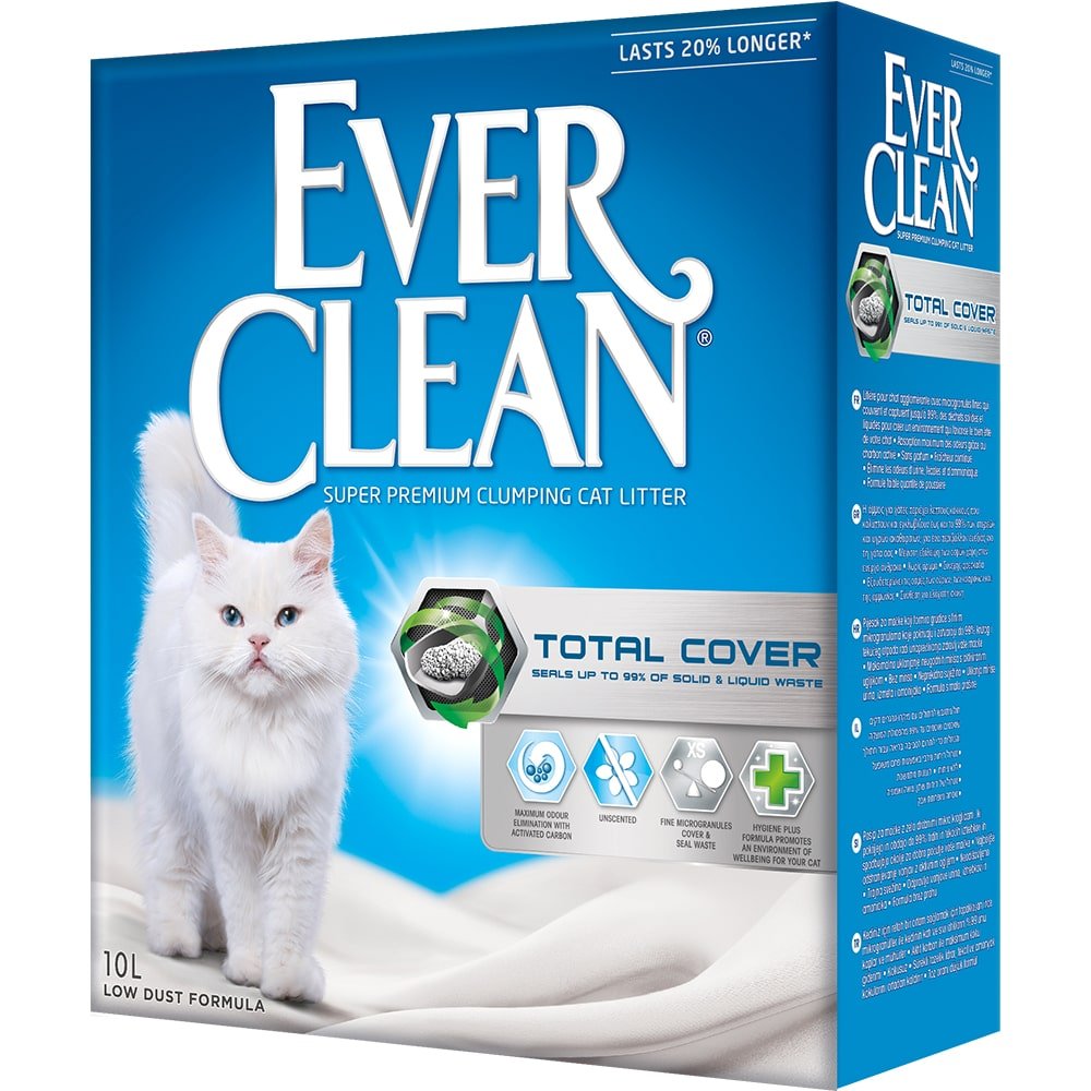 Ever Clean комкующийся наполнитель с активированным углем, без запаха, Total Cover