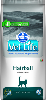 FARMINA Vet Life Hairball корм для кошек против шерстяных комочков
