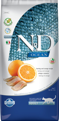 FARMINA Ocean Cat Herring and Orange Adult корм для взрослых кошек, сельдь с апельсином, беззерновой
