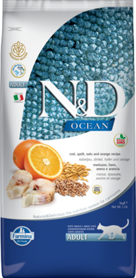 FARMINA Ocean Cat Codfish, Spelt, Oats and Orange Adult корм для взрослых для кошек, треска с апельсином и спельтой