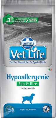 Farmina Vet Life Hypoallergenic Egg & Rice для собак с пищевой аллергией: рис с яйцом