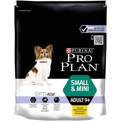 Корм Purina Pro Plan для пожилых собак мелких и карликовых пород c курицей и рисом, Mini Adult 9+