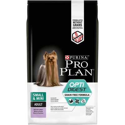 Корм Purina Pro Plan для взрослых собак малых пород с чувствительным пищеварением, с индейкой, Grain Free