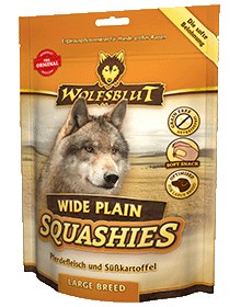 Мягкие снеки Wolfsblut  Squashies Wide Plain Large Breed (Широкая равнина для крупных)  300гр   Конина батат