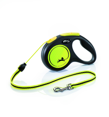 Flexi рулетка-трос для собак, желтая, New Neon S Cord 5м 12кг