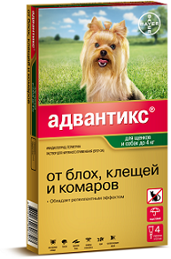 Bayer Адвантикс  40 С для собак до 4 кг 1 пипетки х 0,4 мл