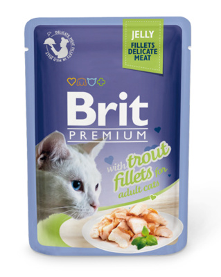 Brit паучи Premium для кошек: кусочки в желе из филе форели