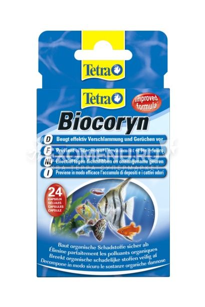 Препарат Tetra Biocoryn 12 kap, для  очистки аквариума от биологических загрязнений