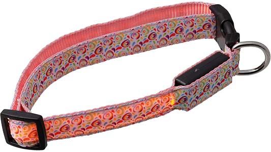 HELLO PET Ошейник для собак светящийся Акварель 20 мм*50-60 см с USB-зарядкой