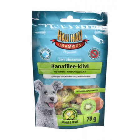 HAU-HAU Лакомство для собак Куриное филе с киви 2в1 Champion Chicken Fillet-Kiwi